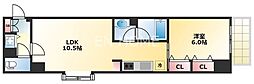 サージュ天王寺 1LDKの間取図画像