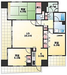 ファミール夕陽ヶ丘学園坂 3LDKの間取図画像