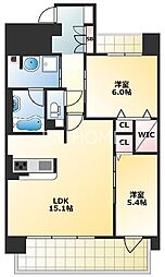 セファ上本町 2LDKの間取図画像