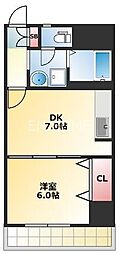サウスパラジェ 1DKの間取図画像