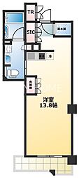ロイヤルパークス桃坂 ワンルームの間取図画像