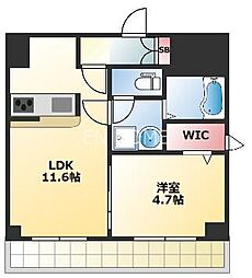 ライオンズマンション日本橋 1LDKの間取図画像