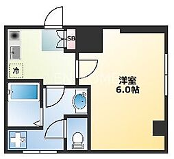 レガーレ谷町 1Kの間取図画像