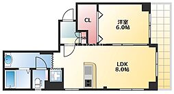 真田山エヌケイビル 1LDKの間取図画像