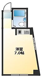 シュライン玉造 ワンルームの間取図画像
