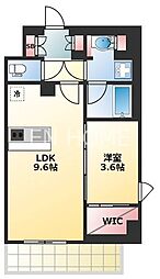AUFTAKT 天王寺 1LDKの間取図画像