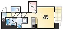 グランデージ難波南 ワンルームの間取図画像