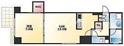パウゼ堺筋 1LDKの間取図画像