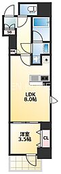 レジュールアッシュ谷町四丁目グランクラス 1LDKの間取図画像