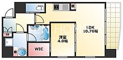 プレジオ松屋町 1LDKの間取図画像
