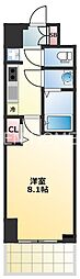 プレサンス谷町九丁目駅前 1Kの間取図画像