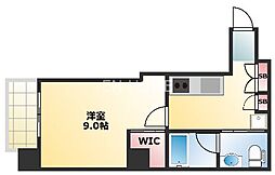 ディオレ・クレスト東心斎橋 1Kの間取図画像