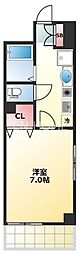 ブリリアントコート心斎橋イースト 1Kの間取図画像