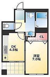 ヴェルドミール山忠松屋町 1DKの間取図画像