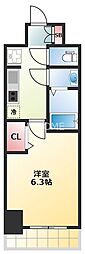 プレサンス谷町九丁目ディセオ 1Kの間取図画像