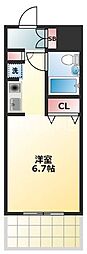 グラン・ドムール玉造 1Kの間取図画像
