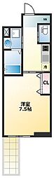 グランケイ靱公園 1Kの間取図画像