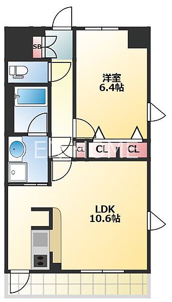 S-RESIDENCE谷町九丁目 501｜大阪府大阪市天王寺区生玉前町(賃貸マンション1LDK・5階・40.37㎡)の写真 その2