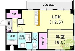 イーデンハイツ永沢 4階1LDKの間取り