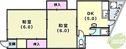 BMコート妙法寺 2DKの間取図画像