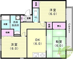 フレマリール高苗代 1階3DKの間取り