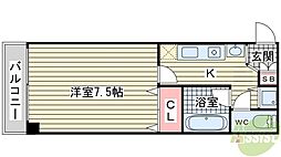 コートS・K 1Kの間取図画像