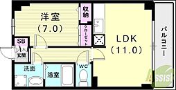 パストラルメゾングラン 1LDKの間取図画像
