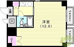 明徳ビル 1Kの間取図画像