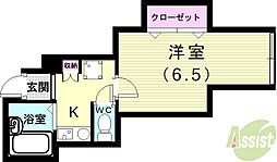 秋桜ハイツ 1Kの間取図画像