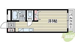 ユニックス神戸西 1Kの間取図画像