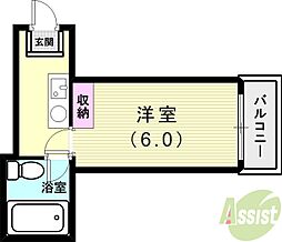 グローリーマンション ワンルームの間取図画像