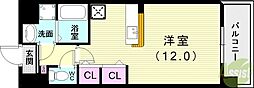 シエルオカモト 1Kの間取図画像