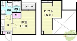 ロワジール東須磨 1Kの間取図画像