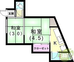 アパート 2Kの間取図画像