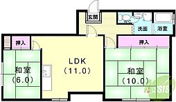 オータニ・サンクレバー 2LDKの間取図画像