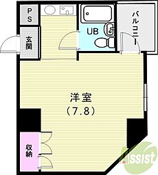 ヴィークル学院前 ワンルームの間取図画像