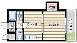 クラシック・ハイツ 1Kの間取図画像
