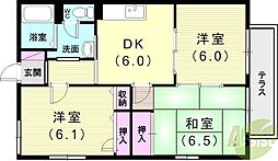 サンフローラ 3DKの間取図画像