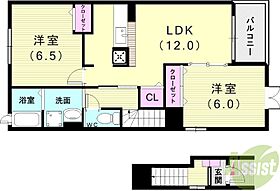 カレントI  ｜ 兵庫県神戸市西区小山1丁目11-1（賃貸アパート2LDK・2階・58.86㎡） その2