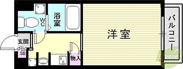 カーサ王塚台 ｜兵庫県神戸市西区王塚台5丁目(賃貸マンション1K・2階・19.10㎡)の写真 その2