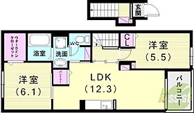 プレシャス・スペースIII  ｜ 兵庫県明石市大久保町松陰492-1（賃貸アパート2LDK・2階・59.16㎡） その1