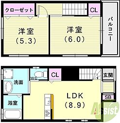 🉐敷金礼金0円！🉐離宮前町1丁目貸家C棟