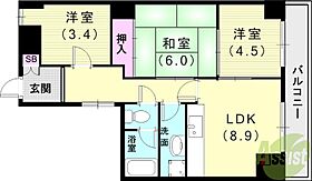 コスモアベニュー新長田  ｜ 兵庫県神戸市長田区庄田町4丁目（賃貸マンション3LDK・5階・53.58㎡） その2