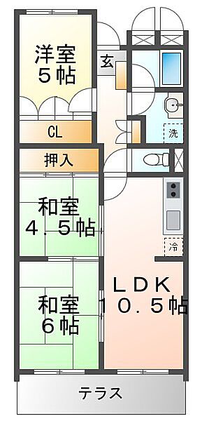 兵庫県神戸市垂水区下畑町(賃貸マンション3LDK・2階・62.90㎡)の写真 その2