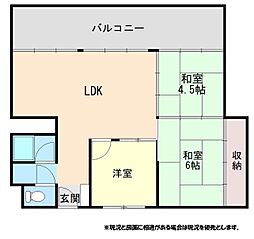 マンションあさも 3LDKの間取図画像