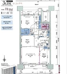 ザ・レジデンス大淀河畔 2LDKの間取り