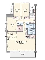 デュオガーデン川口さくらの杜 2SLDKの間取図画像
