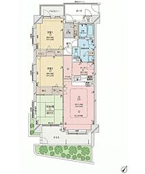 グリーンミユキ鳩ヶ谷桜町 3LDKの間取図画像