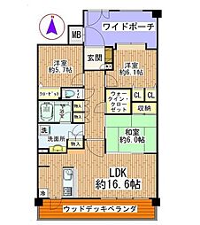 日神パレステージ蕨 3LDKの間取図画像