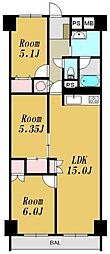 シャルム蕨 3LDKの間取図画像